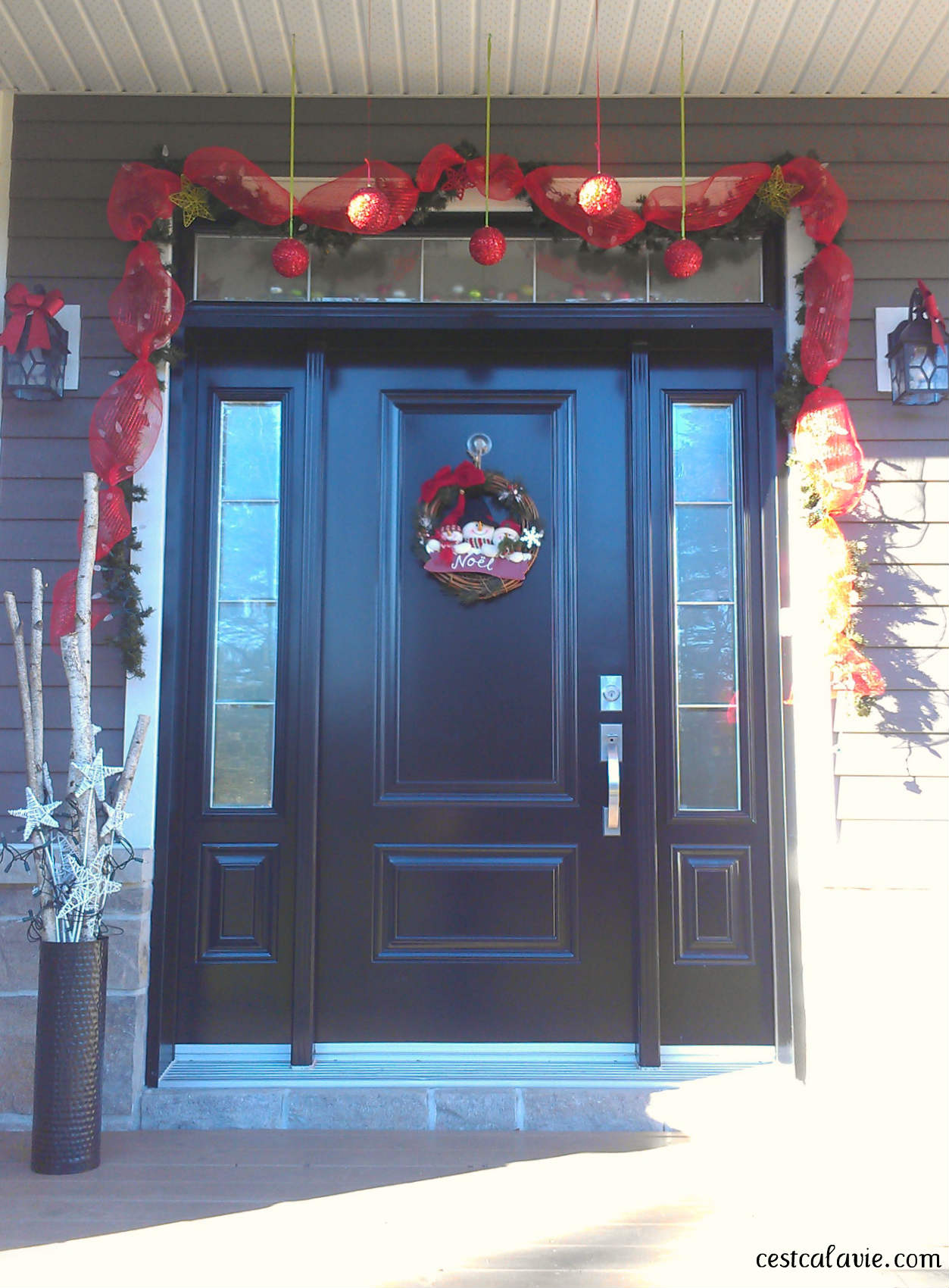 décoration porte entrée noël