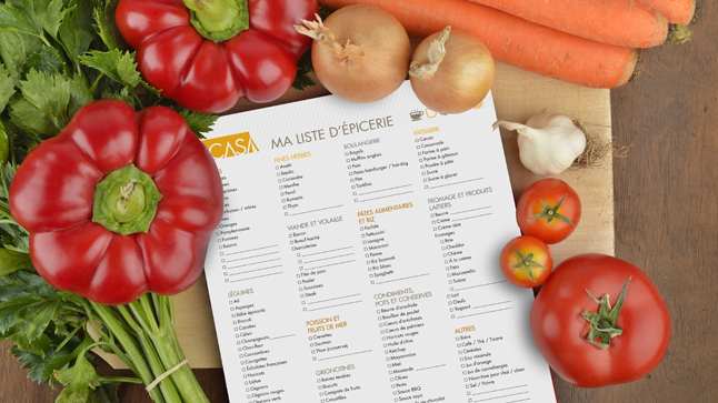 liste épicerie