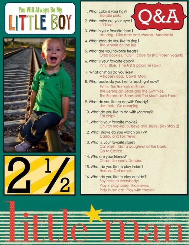 questionnaire souvenir enfant