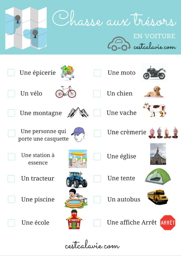 chasse aux trésors en voiture